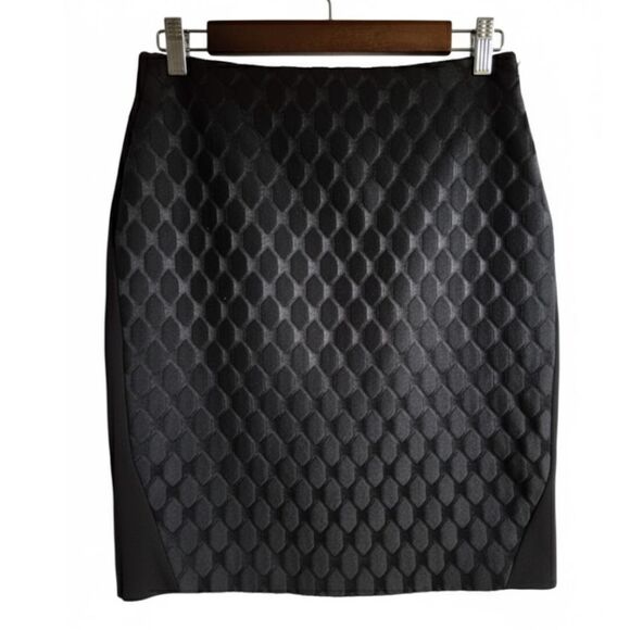Diane von Furstenberg Pencil Skirt Black Emma Diamond Quilted Mini Designer 4 - Picture 1 of 7